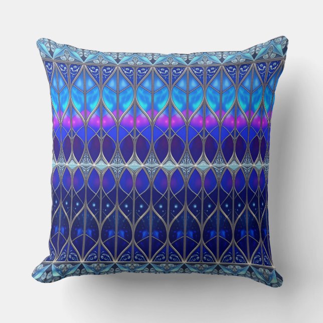 Coussin Motif Bleu Décoratif (Recto)