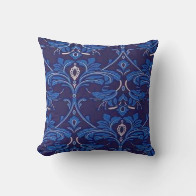 Coussin motif bleu des années 70 (Recto)