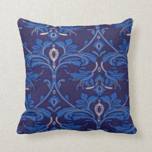 Coussin motif bleu des années 70