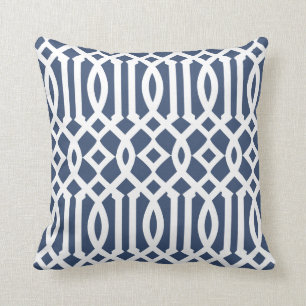 Coussin Motif bleu et blanc de marine moderne
