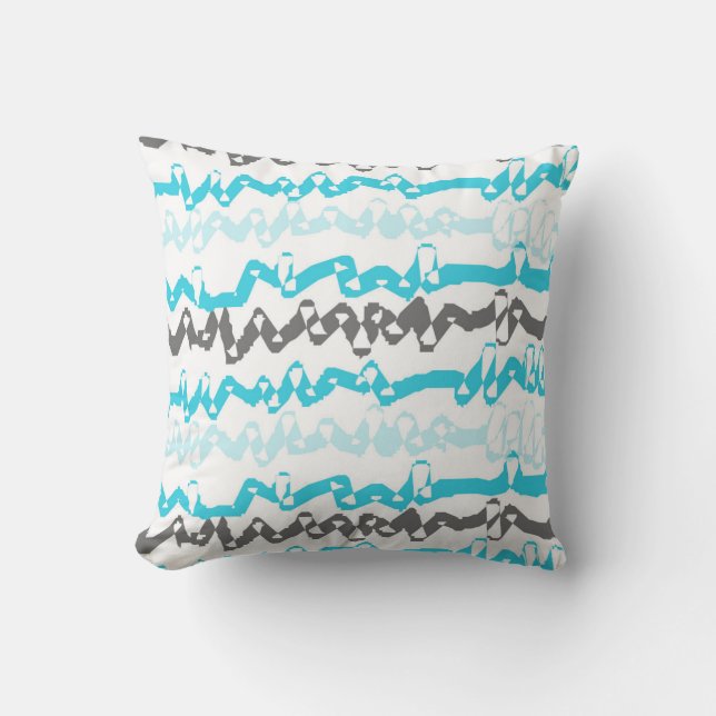 Coussin Motif bleu et vert Abstrait (Recto)