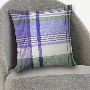 Coussin Motif bleu gris Tartan