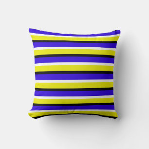 Coussin Motif Bleu Jaune