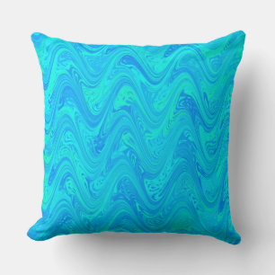 Coussin Motif bleu marbling