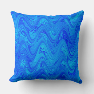 Coussin Motif bleu marbré