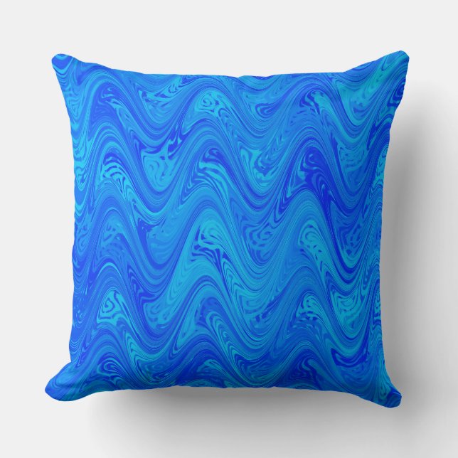 Coussin Motif bleu marbré (Recto)