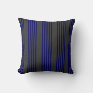 Coussin Motif bleu marine et charbon cinq bandes