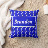 Coussin Motif bleu nom personnalisable (Couverture)