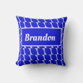 Coussin Motif bleu nom personnalisable (Recto)