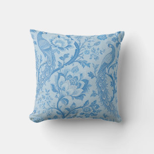 Coussin Motif bleu paon pâle persan de luxe