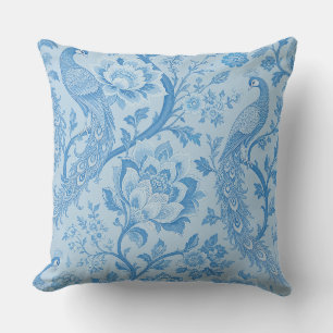 Coussin Motif bleu paon pâle persan de luxe