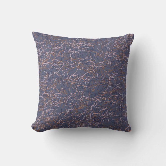 Coussin Motif bleu simple Abstrait filetage (Recto)