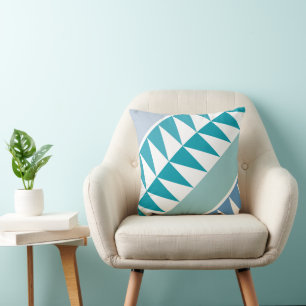 Coussin Motif bleu triangle Abstrait