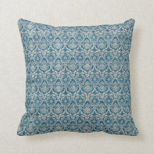Coussin Motif bleu turquoise de damassé