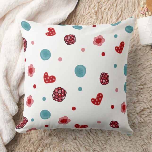 Coussin Motif Bleuet & Framboise (Couverture)