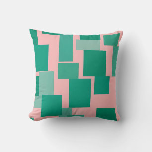 Coussin Motif Bloc de Couleurs Abstrait Moderne Rose Sarce