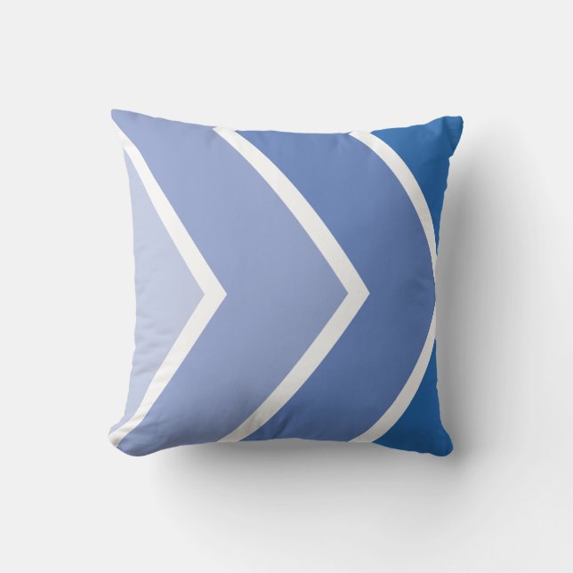 Coussin Motif Blue Ombré Chevron (Recto)