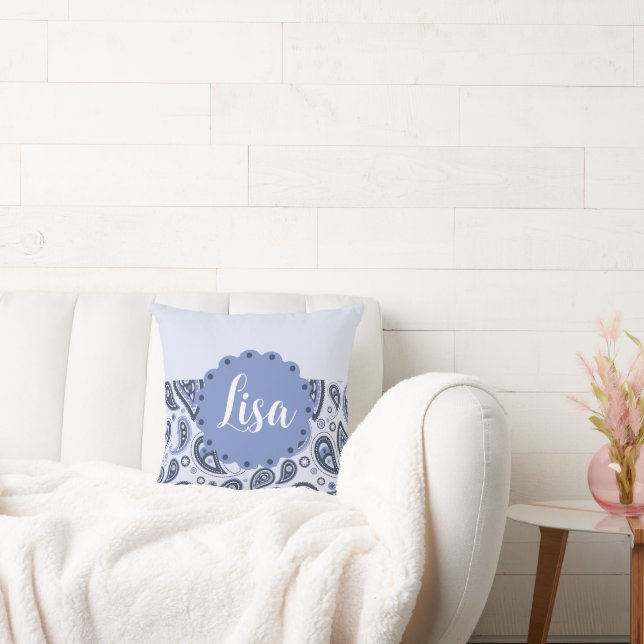 Coussin Motif Blue Paisley (Canapé)