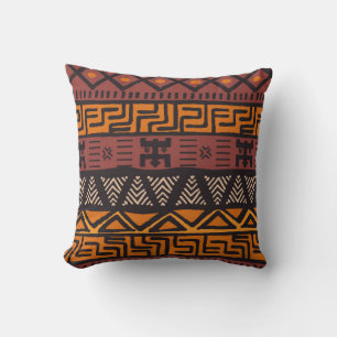 Coussin Motif bohème de couleur ethnique tribale avec géno