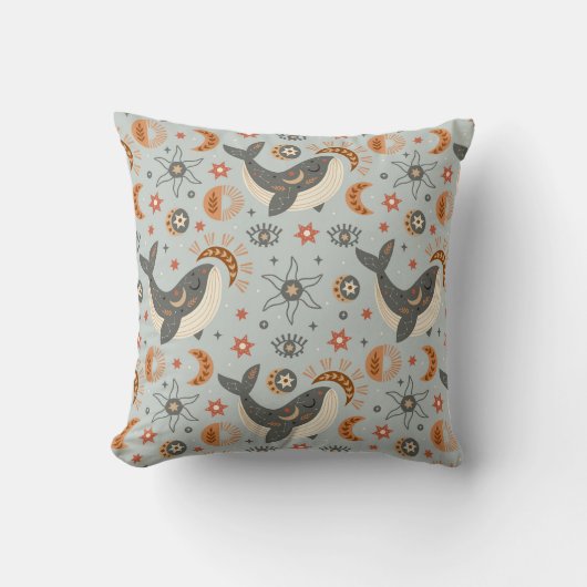 Coussin Motif bohémien Baleine céleste (Recto)