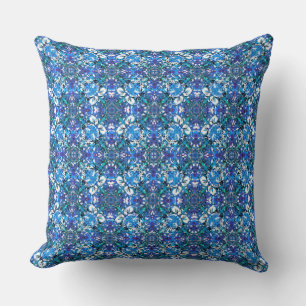 Coussin Motif Boho Blue, Purple et White Circle