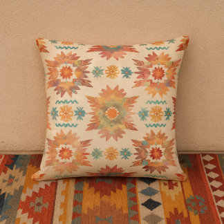 Coussin Motif Boho du sud-ouest de Sunburst
