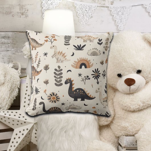 Coussin Motif Boho Jungle Dinosaur