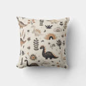 Coussin Motif Boho Jungle Dinosaur (Recto)