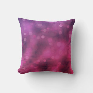 Coussin Motif Bokeh rose et violet
