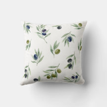 Motif botanique chic à l'aquarelle vert olive