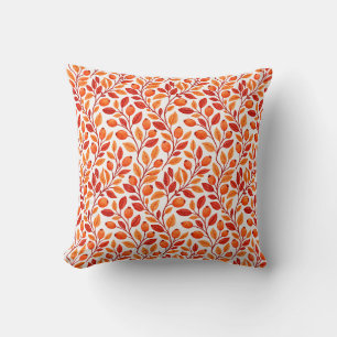 Coussin Motif botanique de branches de feuilles d'automne
