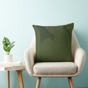 Coussin Motif botanique de feuilles vertes de la nature