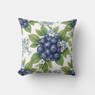 Coussin Motif botanique de fleur de bleuet vintage