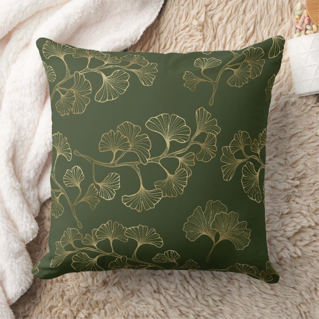 Coussin Motif botanique de la ligne d'or (Couverture)