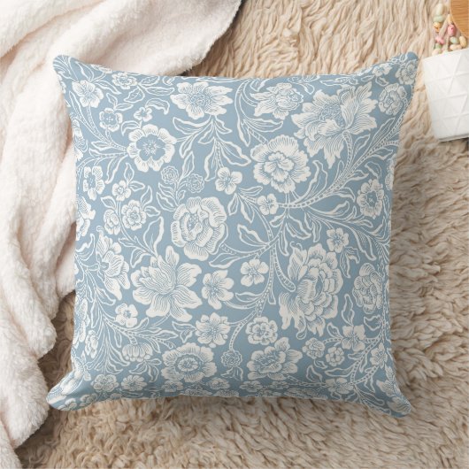 Coussin Motif botanique floral blanc (Couverture)