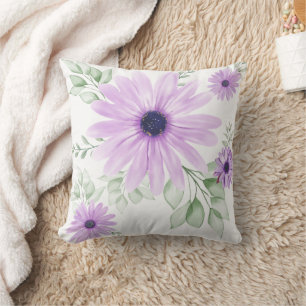 Coussin Motif botanique floral de printemps coloré
