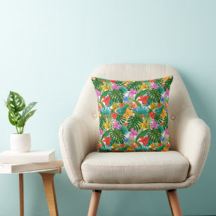 COUSSIN MOTIF BOTANIQUE FLORAL TROPICAL