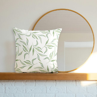 Coussin Motif botanique moderne de feuilles à l'aquarelle