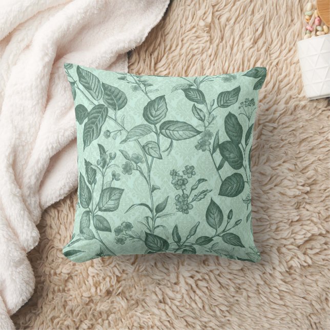 Coussin Motif botanique vert (Couverture)