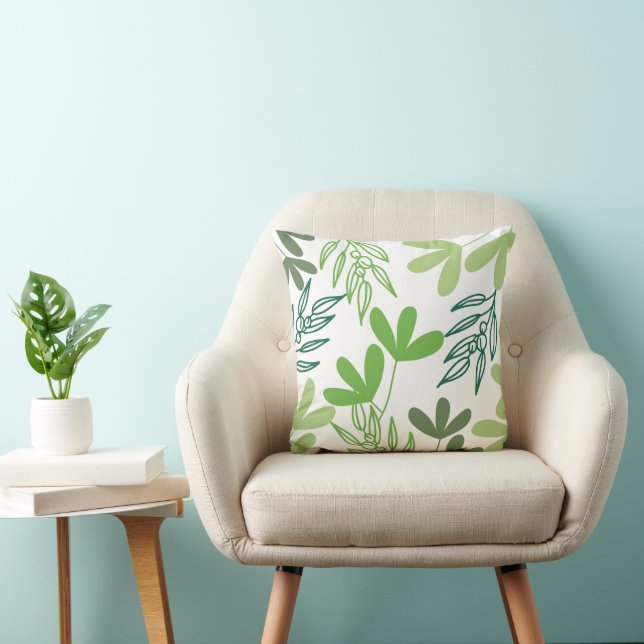 Coussin Motif botanique vert élégant (Chaise)