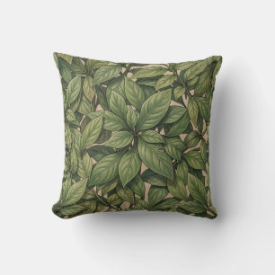 Coussin Motif botanique vert feuille sans couture vintage