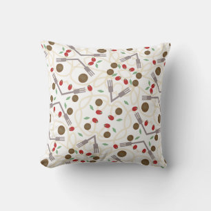 Coussin Motif Boules de Viande Spaghetti Cool