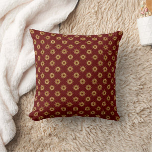 Coussin Motif Bourgogne et Gold Starburst