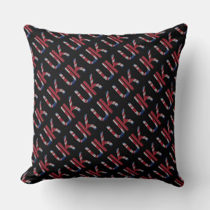 Coussin Motif britannique de la typographie du drapeau Uni