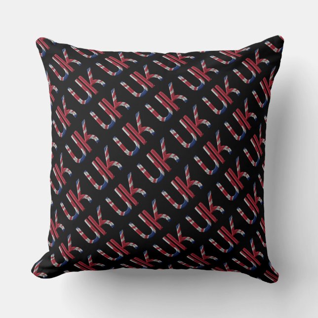 Coussin Motif britannique de la typographie du drapeau Uni (Recto)