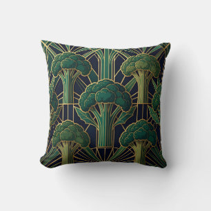 Coussin Motif Brocoli Art Déco
