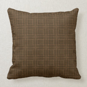 Coussin Motif Brown de Houndstooth Coche de verre