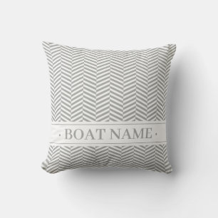 Coussin Motif Brown gris Herringbone. Motif géométrique