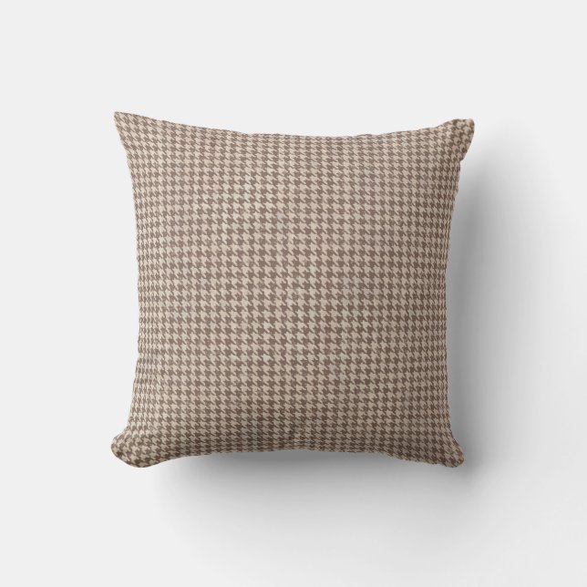 Coussin Motif Brown Houndstooth (Recto)