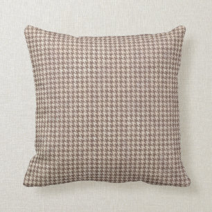 Coussin Motif Brown Houndstooth